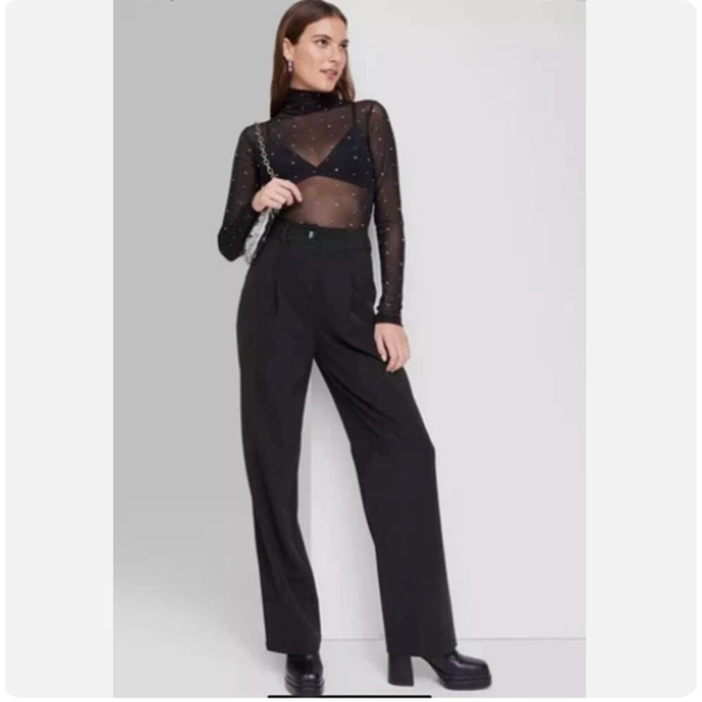 Wild Fable pleated black trousers pockets women's size 4 business casual pants